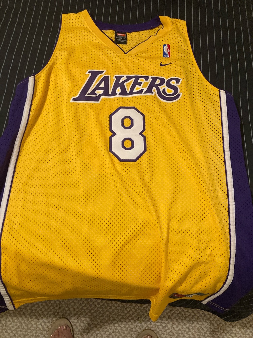 Nike Yellow & Purple Los Angeles Lakers #8 Basketball Jersey